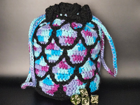 Handmade Stained Glass Dragon Dice Bag