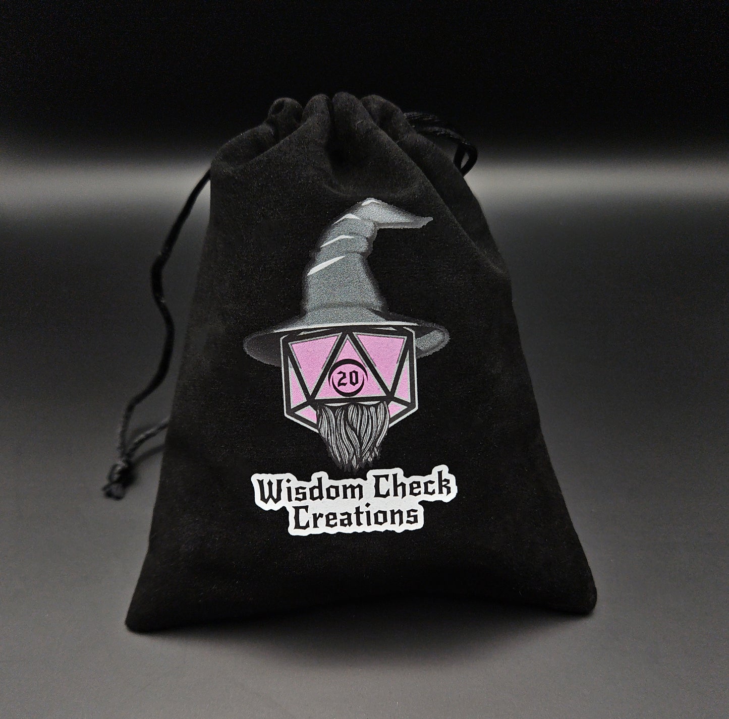 Velvet 4"x6" Wisdom Check Creations Dice Bag